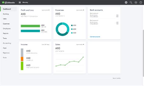 quickbooks online home page.